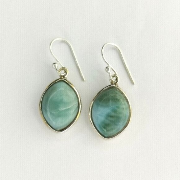 Larimar earrings in Sterling Silver NEW - Picture 1 of 6